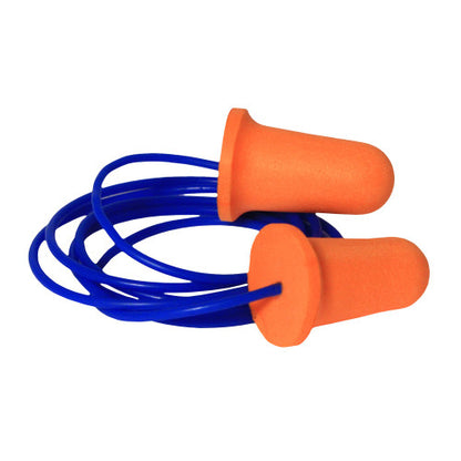 Radians® Radians Deviator® Corded Disposable Earplugs, NRR 33, Orange/Blue, One Size, Box of 100 (HOSFP81)
