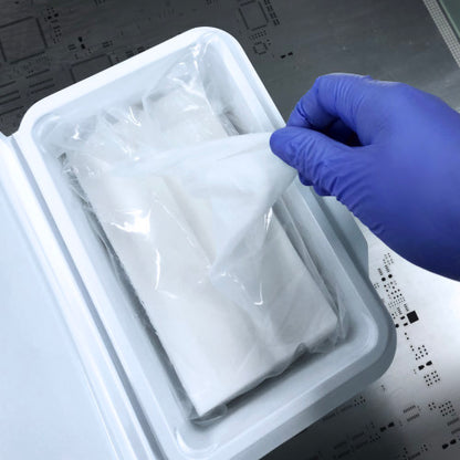 High-Tech Conversions FREE-SAT® Non-Sterile Pre-Saturated Poly-Cellulose Cleanroom Wipes, 70% IPA, 7"x7", 100/tub, 12 tubs/Case (HOSFS-NT1-77)
