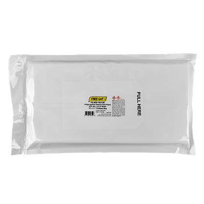 High-Tech Conversions FREE-SAT® Non-Sterile Pre-Saturated Poly-Cellulose Cleanroom Wipes, 85% IPA, 15"x11", 75/Bag, 20 Bags/Case (HOSFS-NTP-151185)