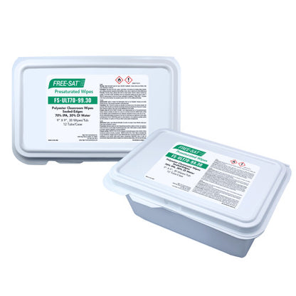 High-Tech Conversions Free-Sat™ Ultimate 9x9 Cleanroom Wipes, 30/Tub, Case of 12 Tubs (HOSFS-ULT70-9930)