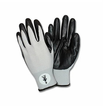 Safety Zone® Foam Coated Knit Gloves, Gray/Black, Small, 12 Pairs (SZNG-NIDEX-SM)