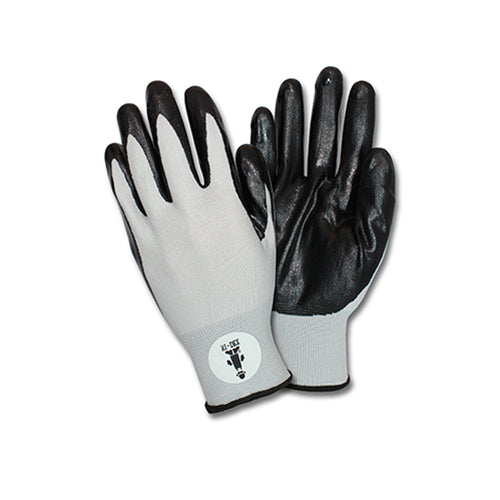 Safety Zone® Foam Coated Knit Gloves, Gray/Black, XL, 12 Pairs (SZNG-NIDEX-XL)