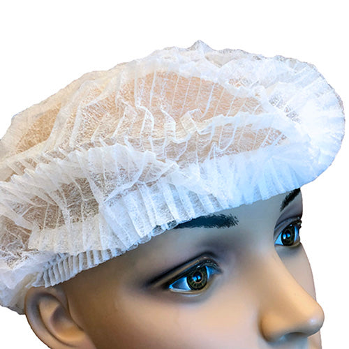 High-Tech Conversions Bee-Safe® Polypropylene Bouffant Caps, 100/Bag, 10 Bags/Case, White, 24" (HOSGAH-BP-24-WH)