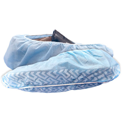 High-Tech Conversions Bee-Safe® Polypropylene Non-Skid Shoe Covers, Blue, 100/Bag, 3 Bags/Case, Large (HOSGAH-SP-NS-LG)