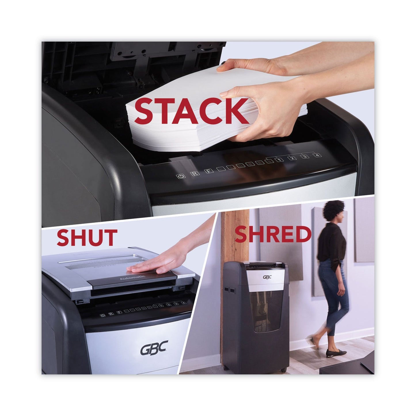 GBC AutoFeed+ 750M Micro-Cut Large Office Shredder, 750 Auto/15 Manual Sheet Capacity (GBCWSM1757613)