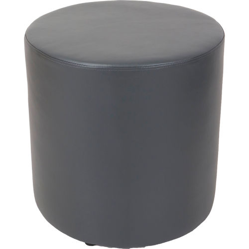 Interion Antimicrobial Round Reception Ottoman, Gray (WB695629GY-AM)