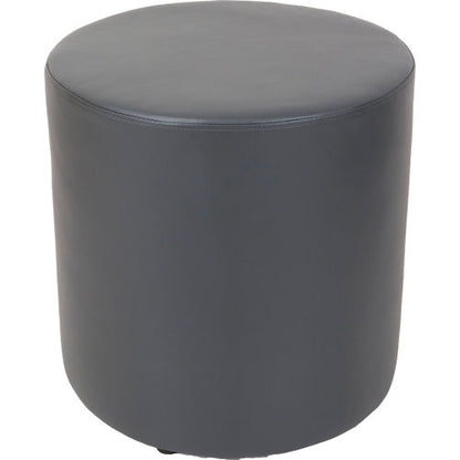 Interion Antimicrobial Round Reception Ottoman, Gray (WB695629GY-AM)