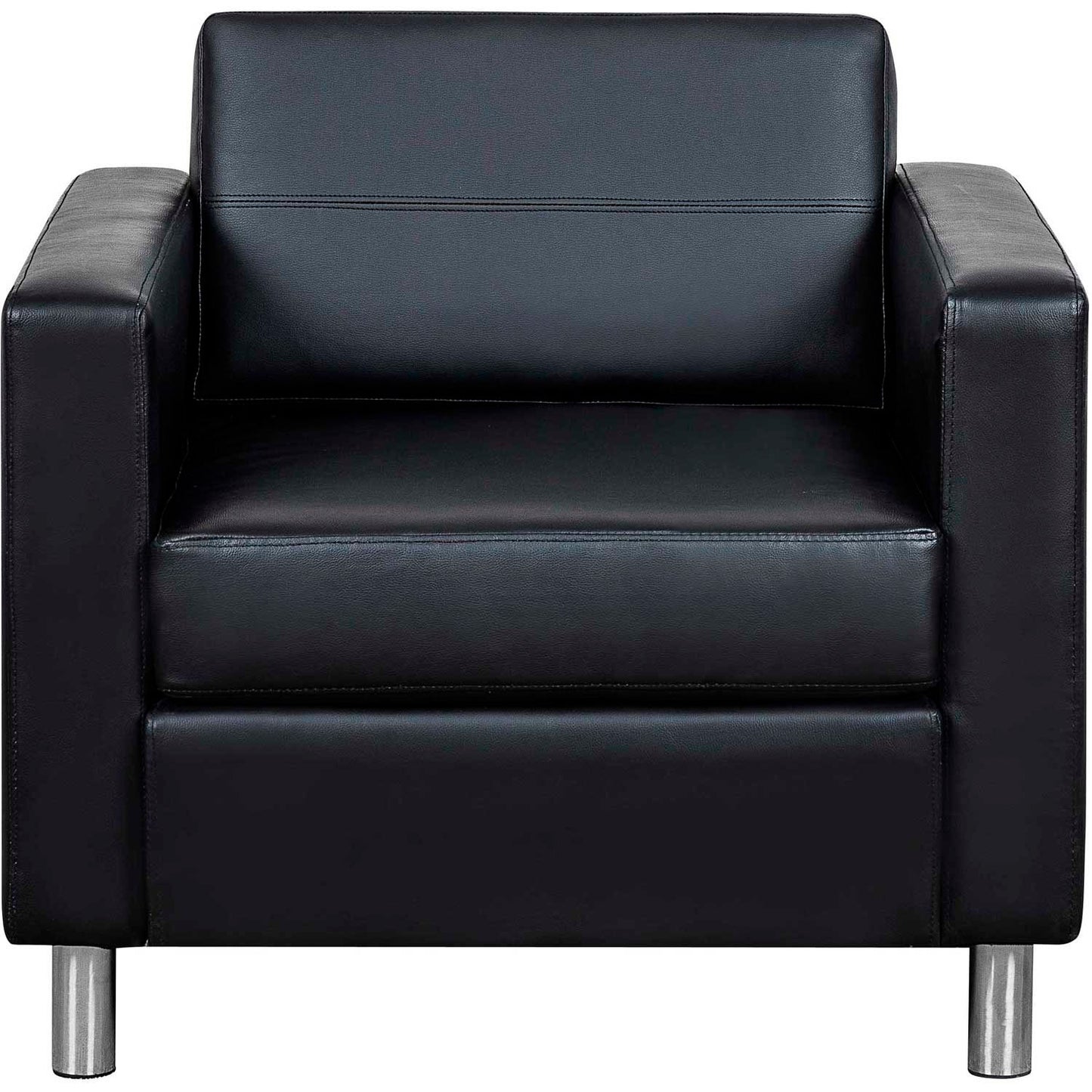 Interion Antimicrobial Upholstered Leather Club Chair, Black (WB695735-AM)