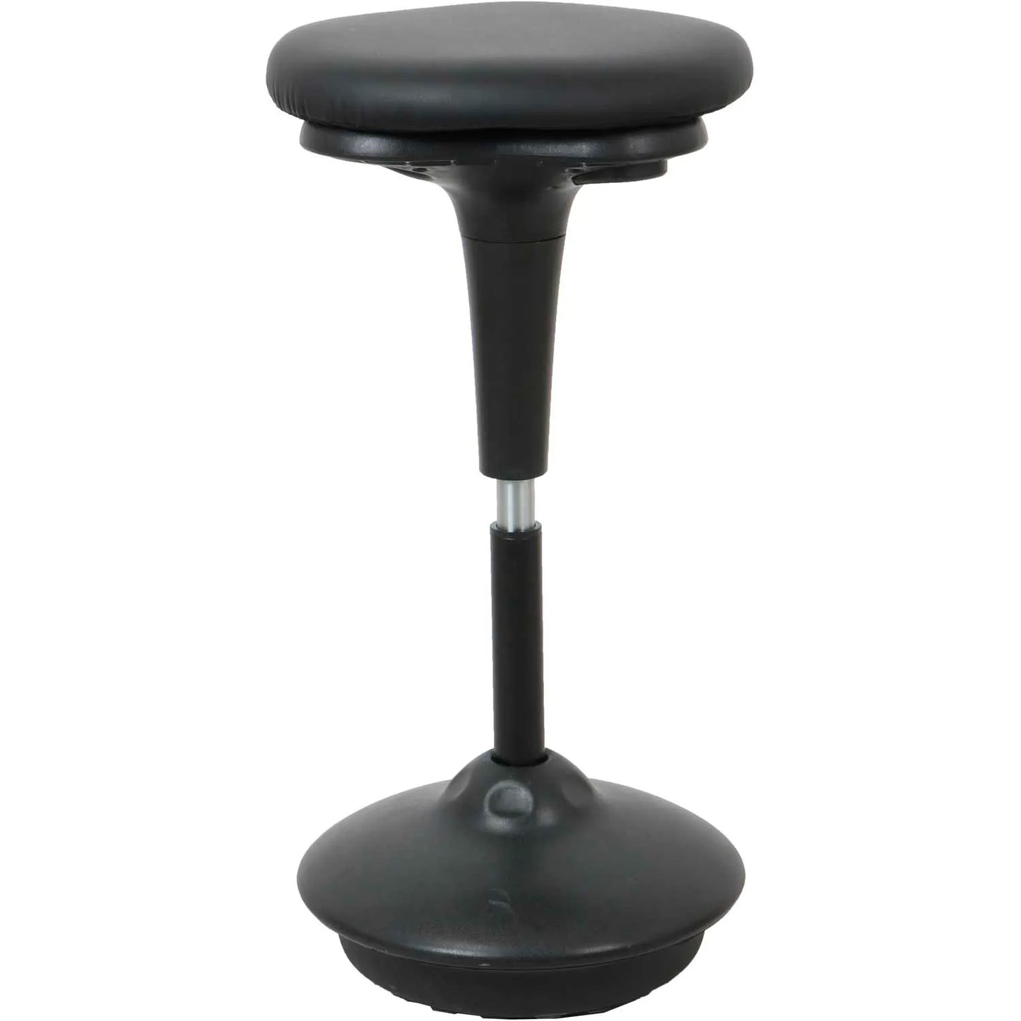 Interion Antimicrobial Bonded Leather Active Seating Stool, 25"-33"H, Black (WB695613BLT-AM)