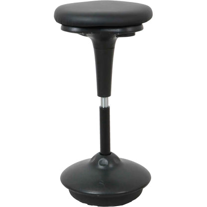 Interion Antimicrobial Bonded Leather Active Seating Stool, 25"-33"H, Black (WB695613BLT-AM)