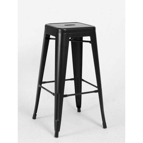 Interion 30"H Steel Barstool - Black - 4/Pack (WB695725-30-BK)