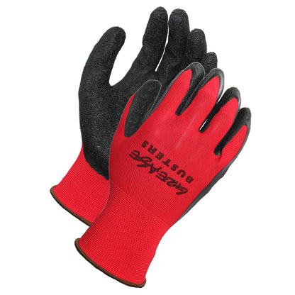 Safety Zone® Latex Crinkle Coated Gloves 13G, Red/Black, Lrg, 12 Pairs (SZNGCL13RL)