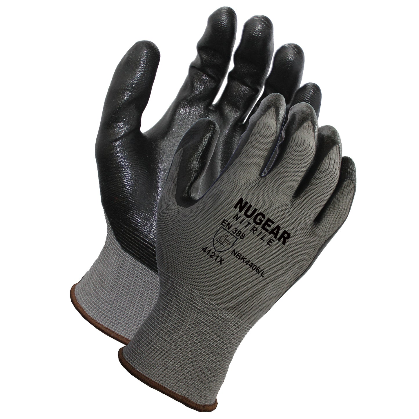 Safety Zone® Nitrile Foam Coated Gloves 13G, Gray, Lrg, 12 Pairs (SZNGCN13GL)