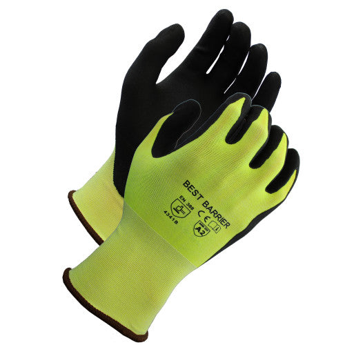Safety Zone® Microfiber-Foam Nitrile Coated Cut Resistant Gloves 18G A2 Yellow Large, 12 Pairs (SZNGCN18A2YL)