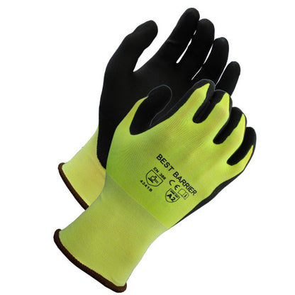 Safety Zone® Microfiber-Foam Nitrile Coated Cut Resistant Gloves 18G A2 Yellow Med, 12 Pairs (SZNGCN18A2YM)