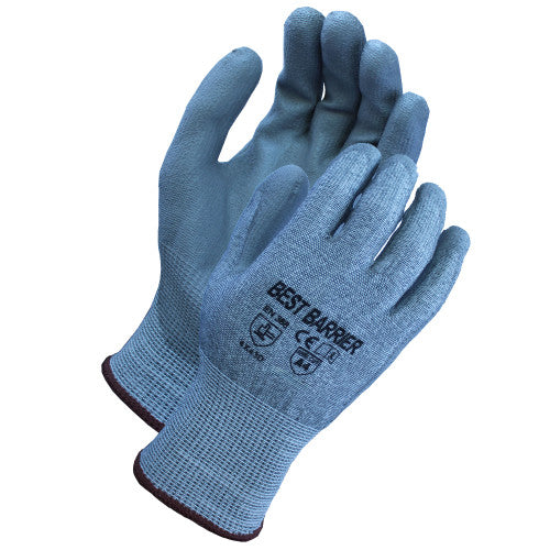 Safety Zone® A4, Gray IE Shell, Gray Polyurethane Coated Palm & Fingers Gloves, Large, 12 Pairs (SZNGCP13A4GL)