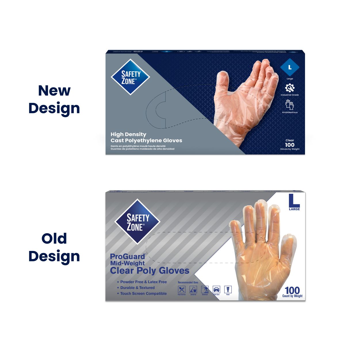 Safety Zone® Polyethylene Gloves, Clear, XL, Case of 1000 (SZNGDCP-XL)