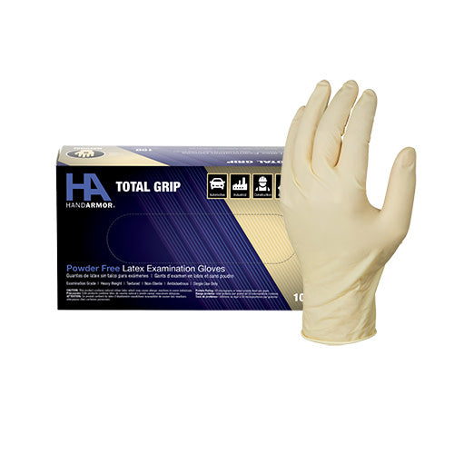 Hand Armor® Latex Gloves, Powder Free, 8 mil, Medium, Box of 100 (HOSGDL165M)