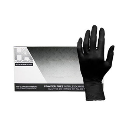 Hand Armor® Disposable Nitrile Gloves, Powder Free, Black, 5 mil, Large, Box of 100 (HOSGDNPF102L)