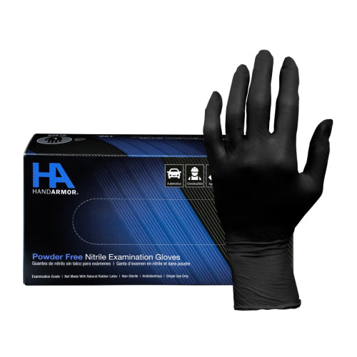 Hand Armor® Nitrile Gloves, Powder Free, Black, 6 mil, Medium, Box of 100 (HOSGDNPF105M)
