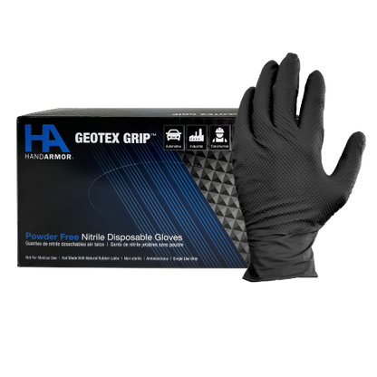 Hand Armor® Nitrile Textured Gloves, Powder Free, 9 mil, Black, Medium, Box of 100 (HOSGDNT107BKM)