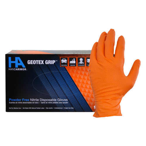 Hand Armor® Nitrile Textured Gloves, Powder Free, 9 mil, Orange, Large, Box of 100 (HOSGDNT107ORL)