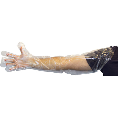 Safety Zone® Polyethylene 35" Low Density Gloves Clear Lrg, Case of 1000 (SZNGDPE-LG-35)