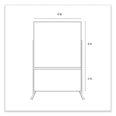 Ghent Double-Sided Magnetic Porcelain Whiteboard, Caramel Vinyl Tackboard w/Aluminum Frame, 50.5x72.88 (GHEFPM1M164183)