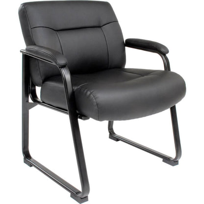 Interion Big and Tall Waiting Room Chair - Bonded Leather - High Back - Black (WB238530)