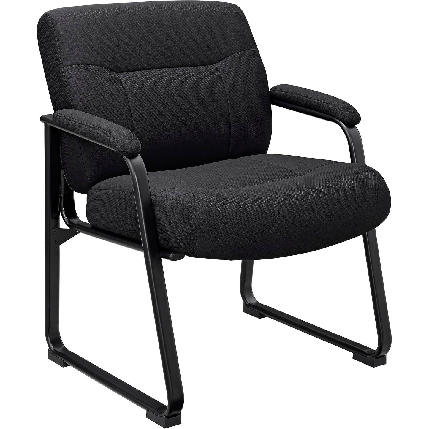 Interion Big and Tall Waiting Room Chair - Fabric - High Back - Black (WB238532)