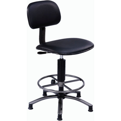 Interion Office Stool - Vinyl - 25"- 29" - Black (WB240146)