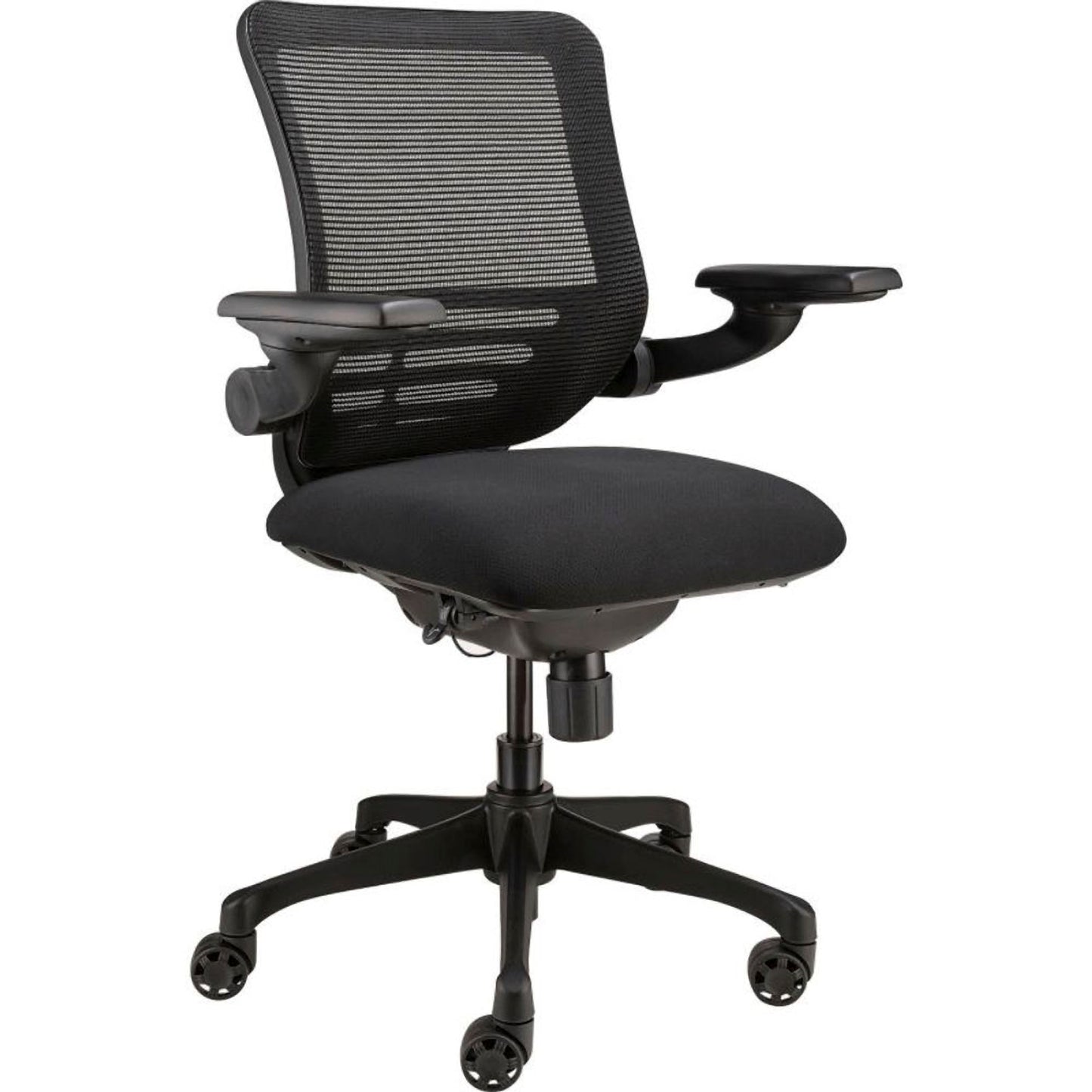 Interion Mesh Chair with Adjustable Flip Arms & Mid Back, Fabric, Black (WB242119)