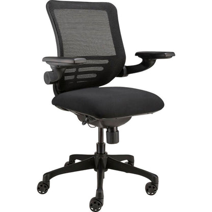 Interion Mesh Chair with Adjustable Flip Arms & Mid Back, Fabric, Black (WB242119)
