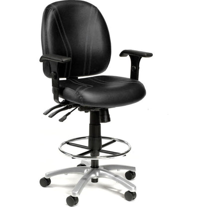 Interion 8-Way Adjustable Antibacterial Stool, Black (WB250685BK)