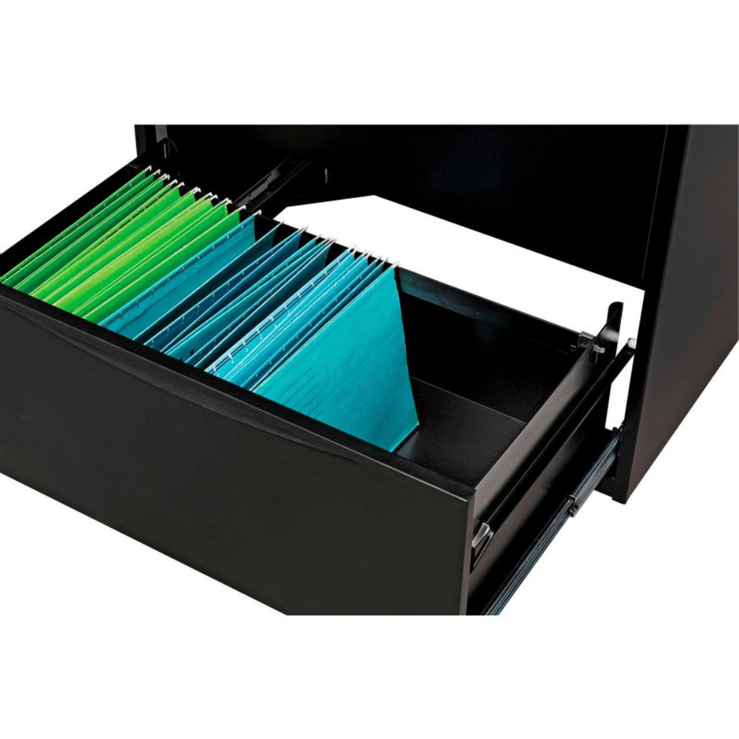 Interion Premium Lateral File Cabinet, 5 Drawers, 30"W x 18"D x 64-1/2"H, Black (WB252468BK)