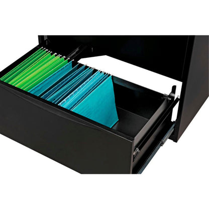 Interion Premium Lateral File Cabinet, 5 Drawers, 30"W x 18"D x 64-1/2"H, Black (WB252468BK)