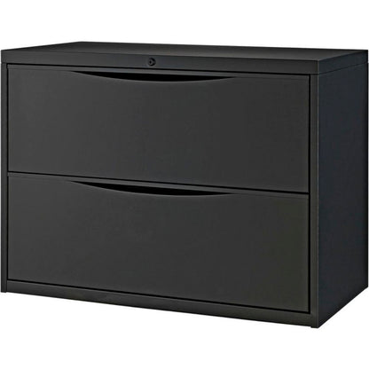 Interion 2 Drawer Premium Lateral File Cabinet, Legal & Letter Size, 36"W x 18"D x 28"H, Black (WB252469BK)