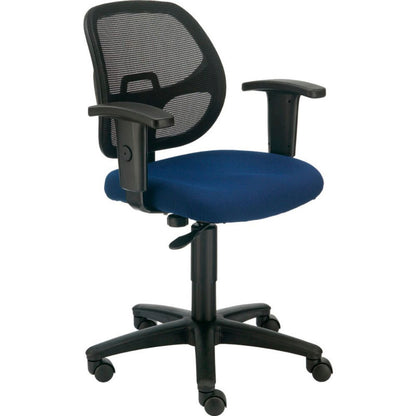 Interion Mesh Office Chair With Mid Back & Adjustable Arms, Fabric, Blue (WB277436BL)