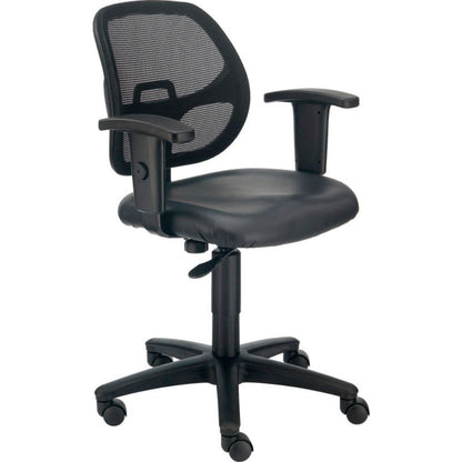 Interion Mesh Office Chair With Mid Back & Adjustable Arms, Vinyl, Black (WB277436V)