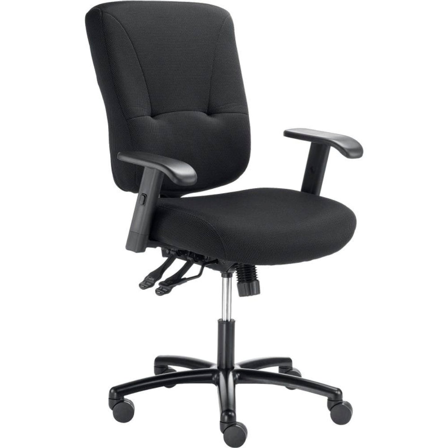 Interion Big & Tall Manager Chair With High Back & Adjustable Arms, Fabric, Black (WB277489)