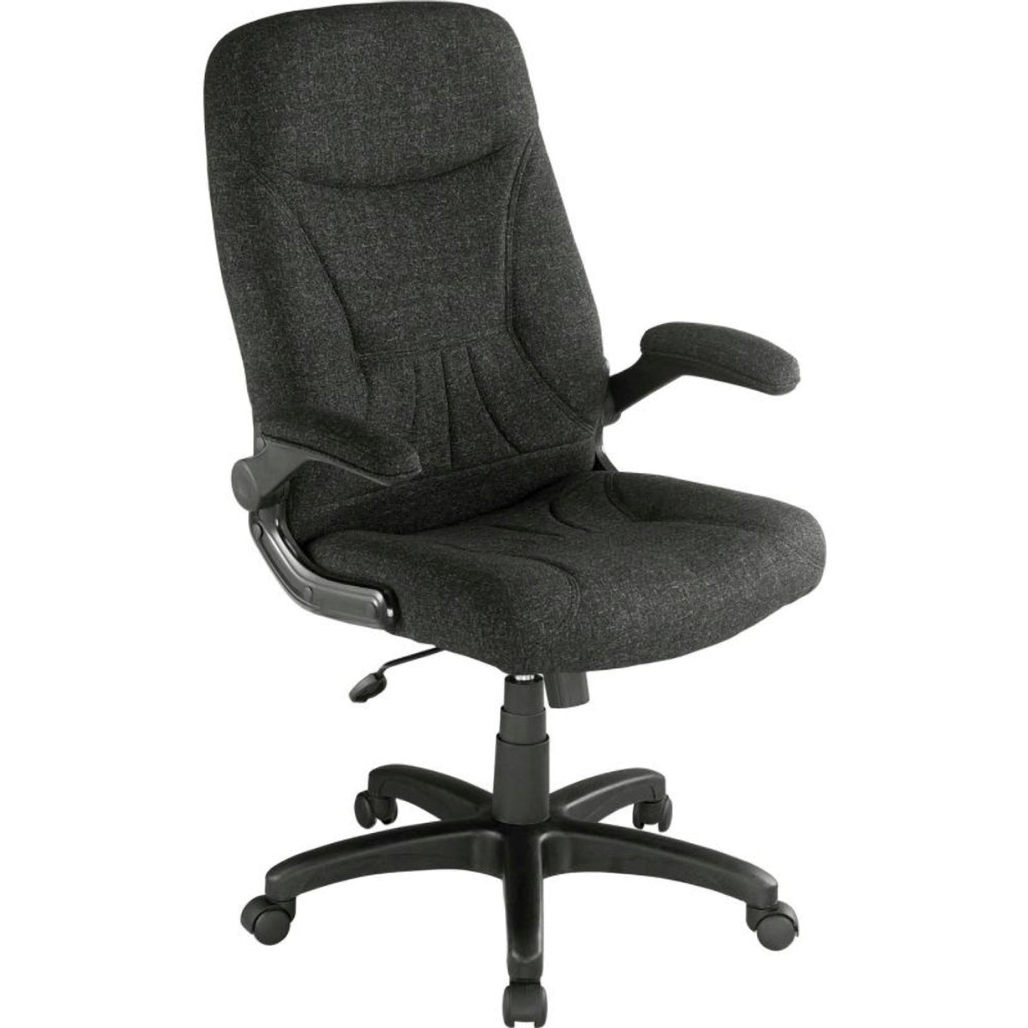 Interion Executive Office Chair With High Back & Fixed Arms, Fabric, Black (WB277491)