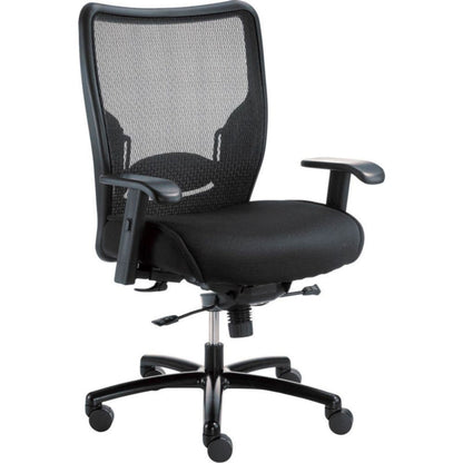 Interion Big & Tall Mesh Chair With High Back & Adjustable Arms, Fabric, Black (WB277514)