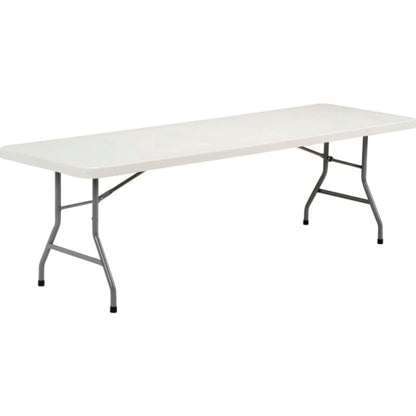 Interion Plastic Folding Table, 30" x 96", White (WB277626)