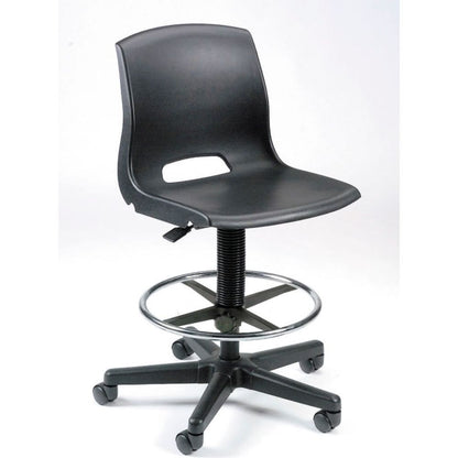 Interion Plastic Stool - Height Adjustable - Black (WB506548)