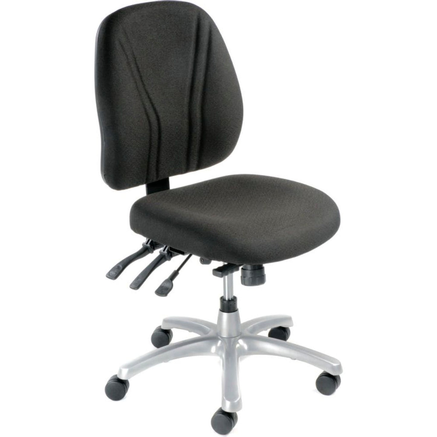 Interion Multifunction Chair With Mid Back, Fabric, Black (WB506568BK)