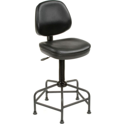 Interion Vinyl Armless Spider Base Shop Stool, Black (WB516124)