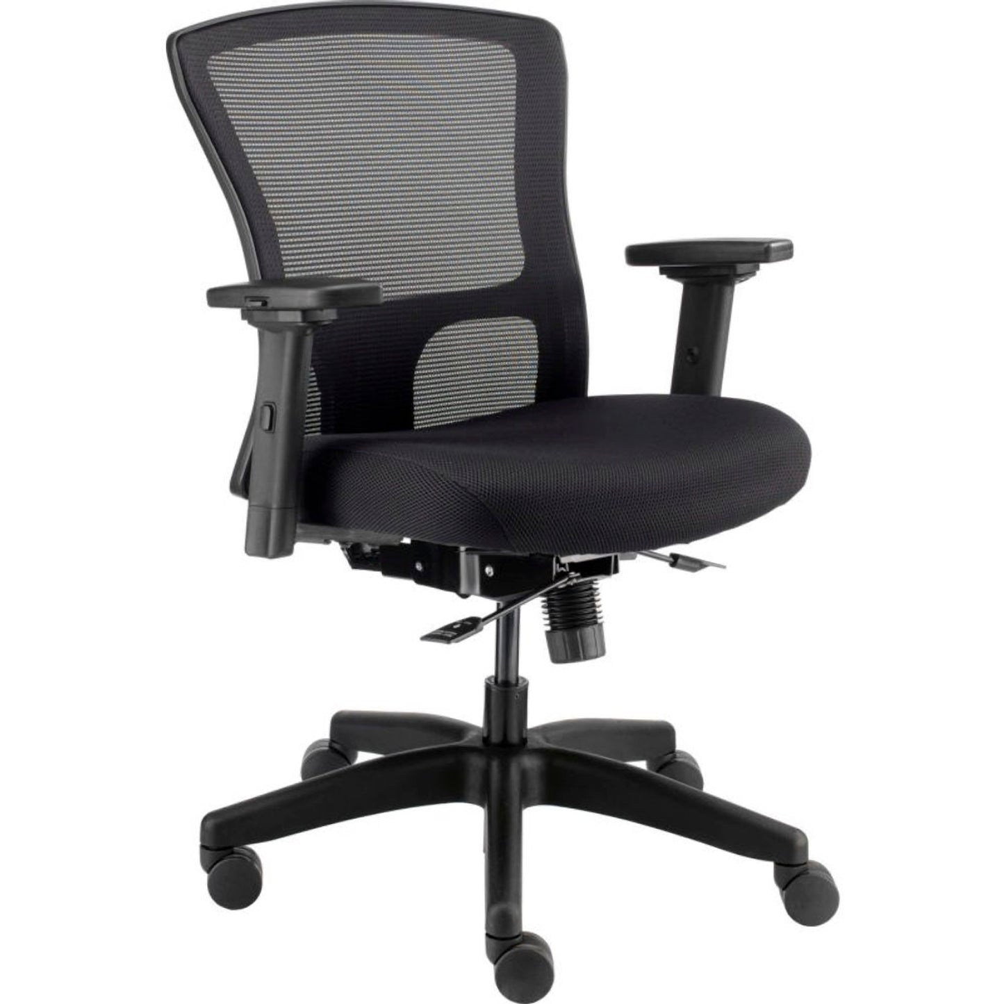 Interion 24 Hour Mesh Back Chair w/ Mid Back & Adjustable Arms, Fabric, Black (WB695487)