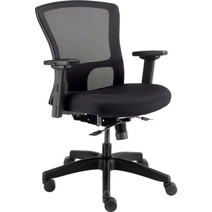 Interion 24 Hour Mesh Back Chair w/ Mid Back & Adjustable Arms, Fabric, Black (WB695487)