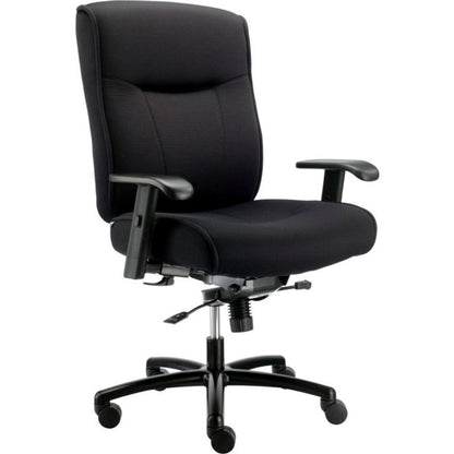 Interion Center Tilt Big & Tall Chair With High Back & Adjustable Arms, Fabric, Black (WB695489)
