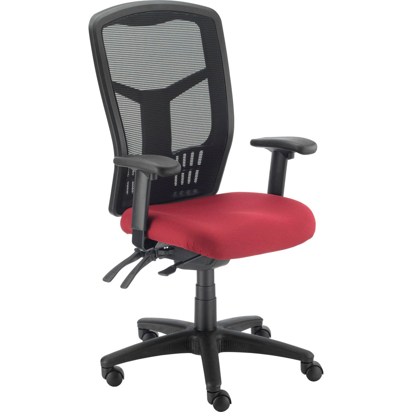Interion Mesh Office Chair With High Back & Adjustable Arms, Fabric, Red (WB695521)